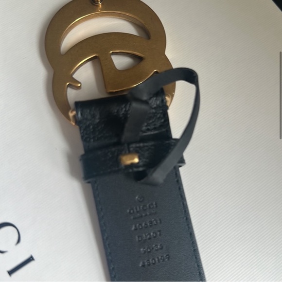 GUCCI Black Belt Size 32-38 leather 1.25” Width - Picture 2 of 5
